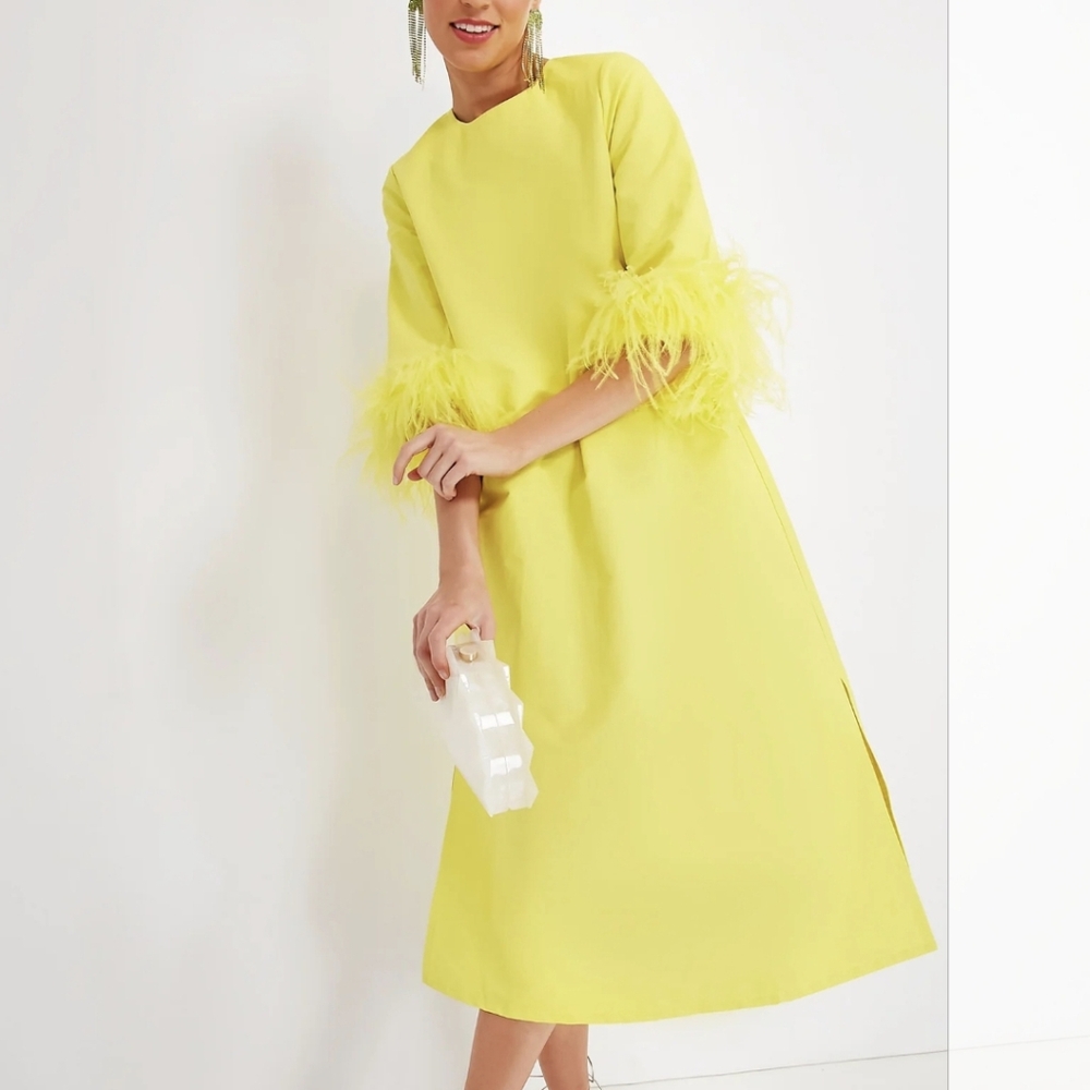 Tuckernuck Citron Feather Jamie Dress Large